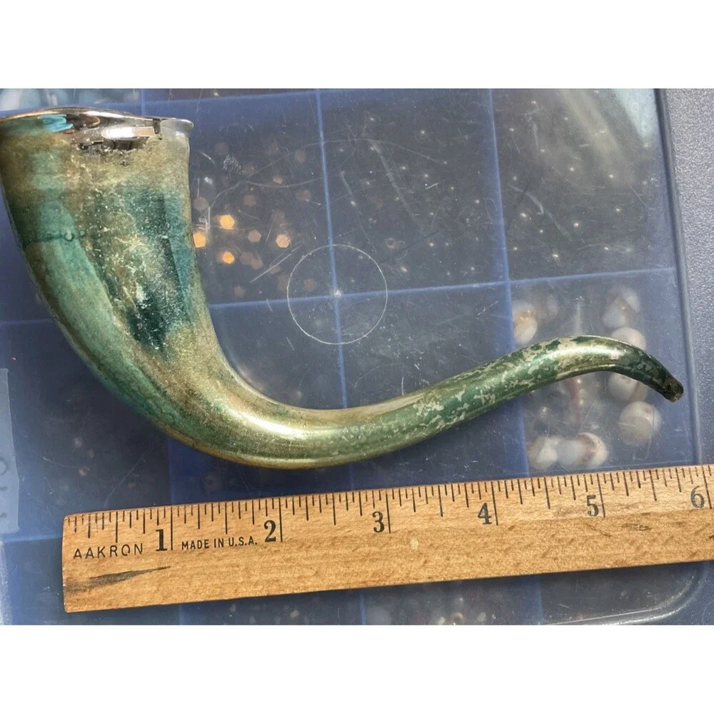 Mercury Glass Christmas Ornament Pipe Horn Holiday Vintage Decor